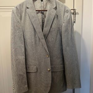JCrew lightweight striped grey blazer